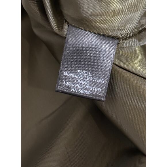 Gianni Bini Suede Olive Green Mini Skirt Front Button Detail Back Zip Large - Picture 7 of 7